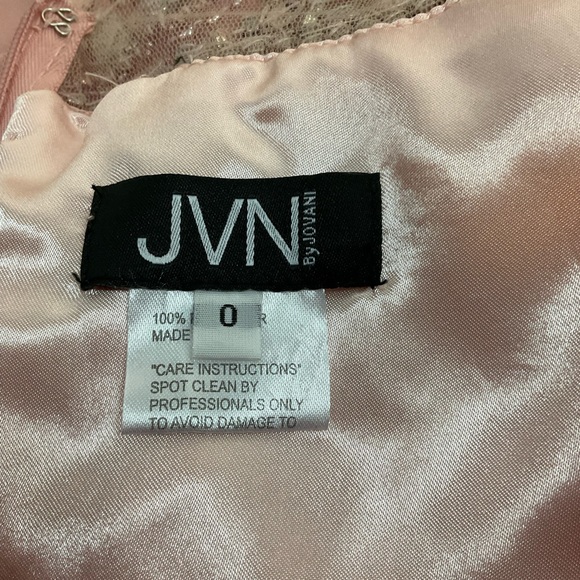 NEW JOVANI JVN60467 embellished V neckline A line chiffon maxi gown dress pink 0 - Picture 11 of 12